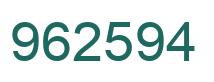 Number 962594 green image
