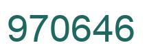 Number 970646 green image