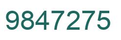 Number 9847275 green image
