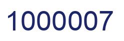 Number 1000007 blue image