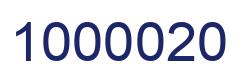Número 1000020 imagen azul