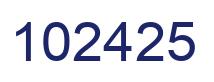 Number 102425 blue image