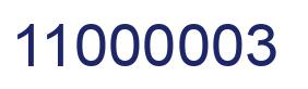 Número 11000003 imagen azul