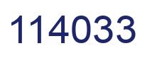 Number 114033 blue image