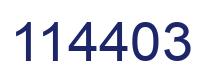Number 114403 blue image