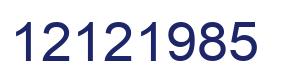 Número 12121985 imagen azul