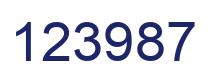 Number 123987 blue image