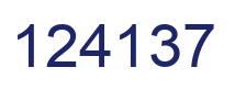 Number 124137 blue image
