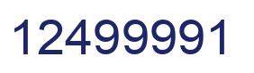 Number 12499991 blue image