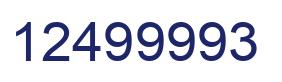 Number 12499993 blue image