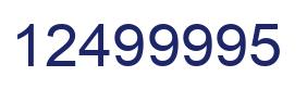 Number 12499995 blue image