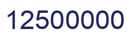 Number 12500000 blue image