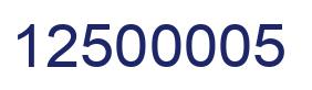 Number 12500005 blue image
