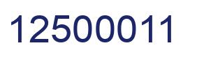 Number 12500011 blue image