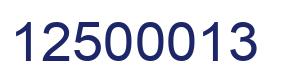 Number 12500013 blue image