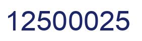 Number 12500025 blue image