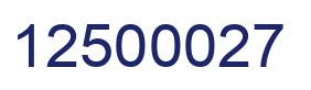 Number 12500027 blue image