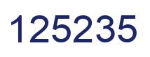 Number 125235 blue image
