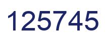 Number 125745 blue image