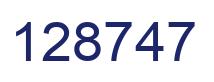 Number 128747 blue image
