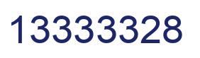 Number 13333328 blue image