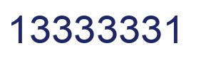 Number 13333331 blue image