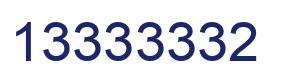 Number 13333332 blue image