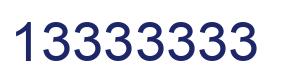 Number 13333333 blue image