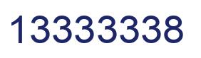 Number 13333338 blue image