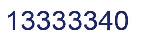 Number 13333340 blue image