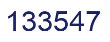 Number 133547 blue image