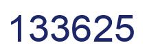 Number 133625 blue image