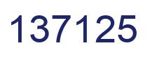 Number 137125 blue image