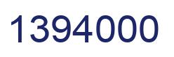 Número 1394000 imagen azul