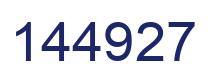 Number 144927 blue image