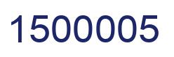 Number 1500005 blue image
