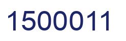 Number 1500011 blue image