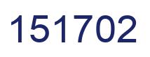 Number 151702 blue image