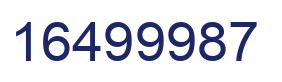 Number 16499987 blue image