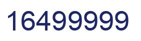 Number 16499999 blue image