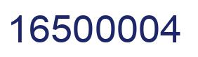 Number 16500004 blue image