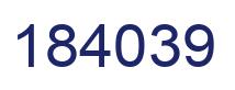 Number 184039 blue image
