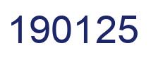 Number 190125 blue image