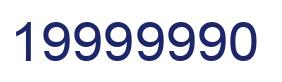Number 19999990 blue image