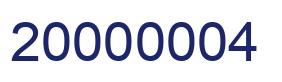 Number 20000004 blue image