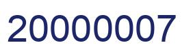 Número 20000007 imagen azul