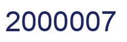 Number 2000007 blue image