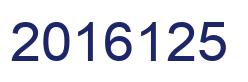 Number 2016125 blue image