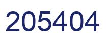 Number 205404 blue image