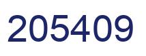 Number 205409 blue image